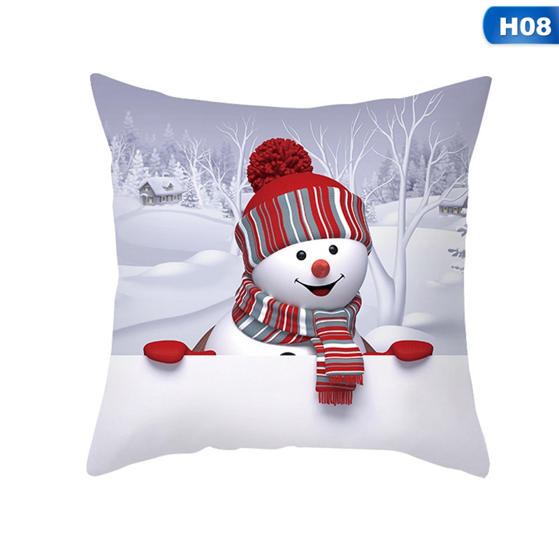 LED Snowman Design Christmas Cushion 45cm